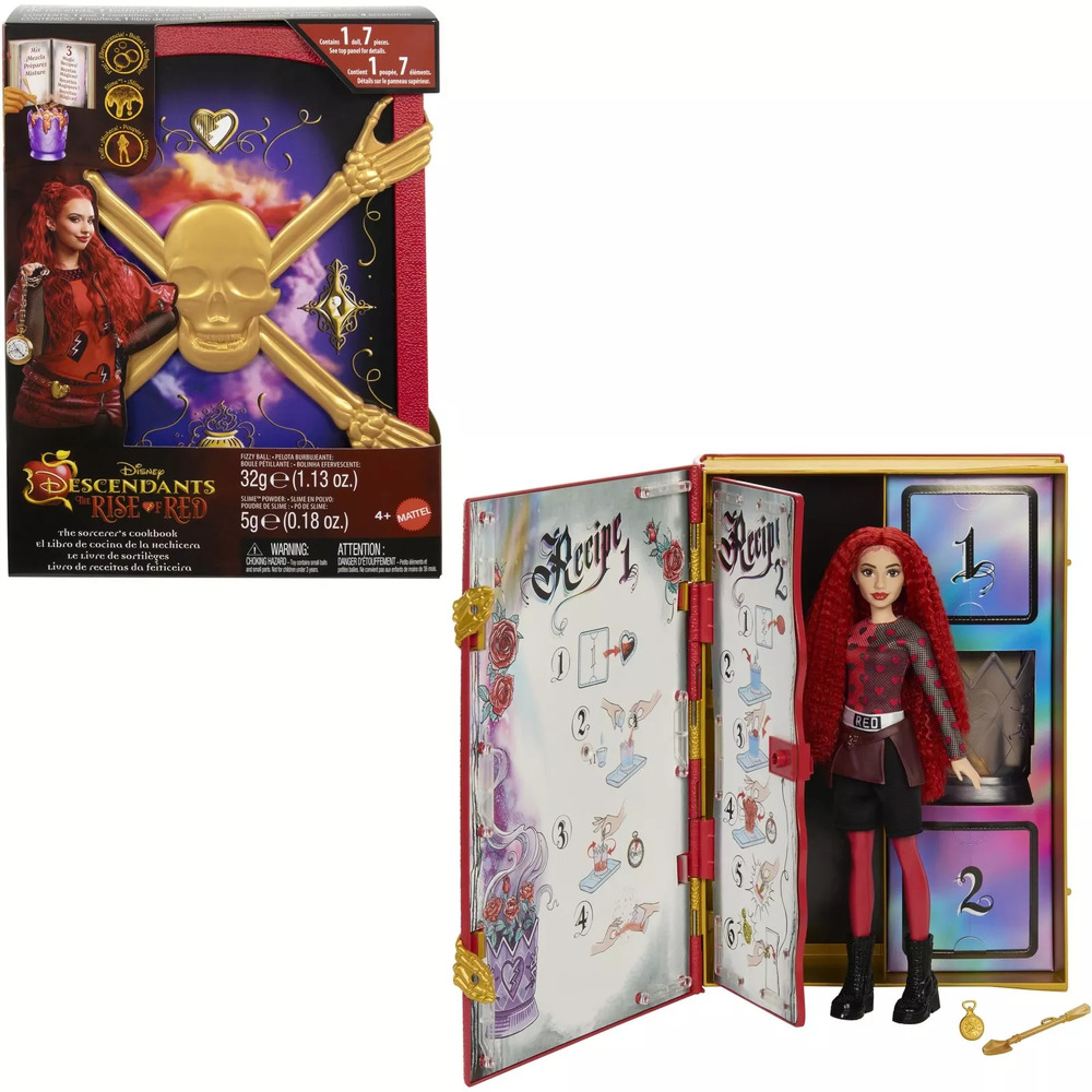 Disney Descendants Rise of Red Doll Sorcerer's Cookbook Magic Playset Fizz Slime